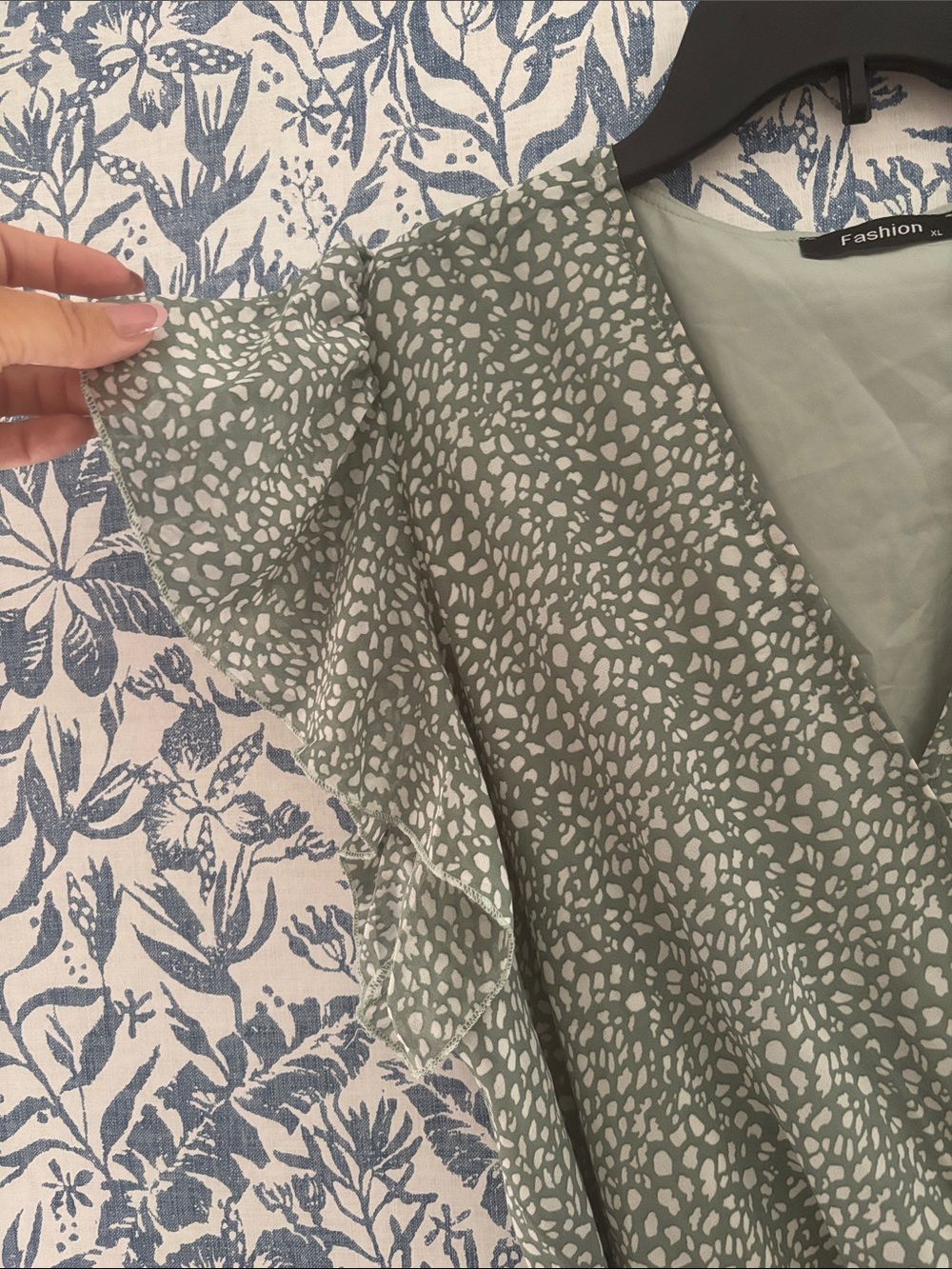 Fashion Forms Sage Green Floral Wrap Maxi Dress with Tie Waist - Picture 3 of 6